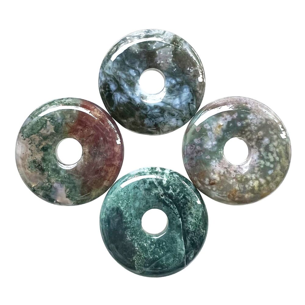 4952 Large Hole 7mm Round Gemstone Disc Lucky Coin Pendant Bead for Jewelry